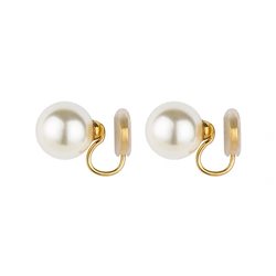 Shijia pearl earrings without pierced ears for women high-end large earrings pearl earrings new mosquito coil disc pearl ear clips