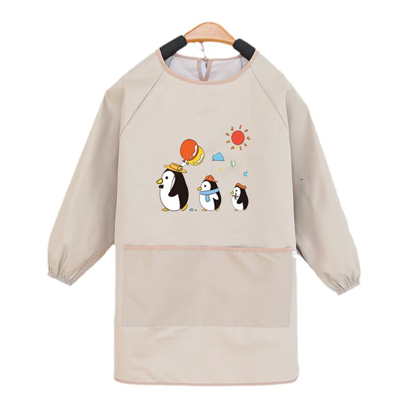 Cute children's long-sleeved baby eating bib art