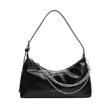 Charles&keith women's bag ck2-40782472 zipper pleated armpit bag for women