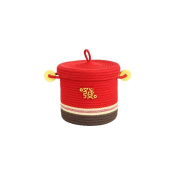 Cotton thread woven storage basket holiday gift box god of wealth hug bucket living room snack grocery storage basket toys sorting