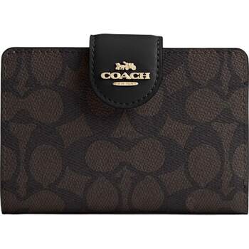 Coach outlet women's presbyopia medium horn zipper wallet id bag card holder coin purse portable