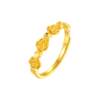 Chow Tai Sang Gold Ring Women's Football Gold Rose Hand Ornament Flower Stacked Ring Genuine Birthday Gift for Girlfriend