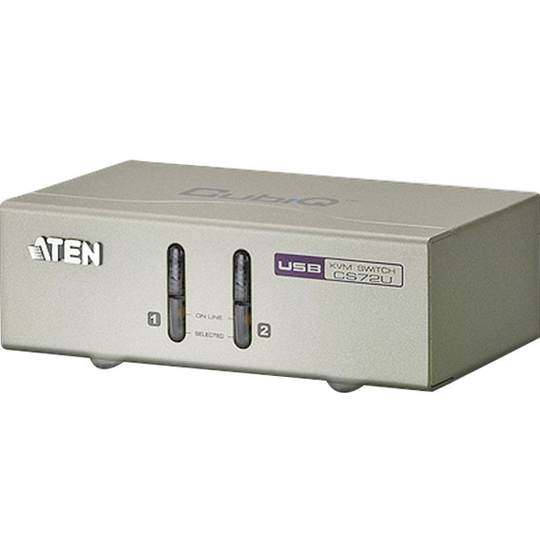 ATEN/宏正CS72U 2端口USB键鼠多电脑kvm切换器vga分配器一分二延长器