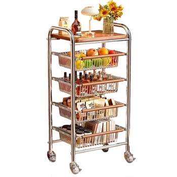 Slipper movable living room kitchen fruit and vegetable storage rack