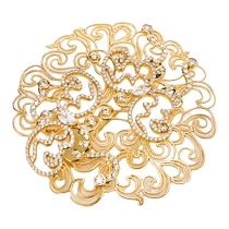 Dujuan same style] EP Yaying jewelry zircon embellished butterfly love flower hollow shape brooch 24 autumn new ZF06A