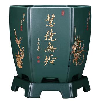 Premium hexagonal flowerpot breathable purple sand creative chinese style