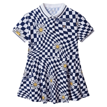 FILA KIDSxWiggleWiggle FILA childrens clothing girls dress 2024 summer childrens knitted skirt