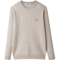 HLA Hailan House casual long-sleeved sweater 2024 autumn new round neck pullover full body jacquard sweater for men