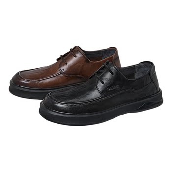 Lace-up cowhide business casual leather shoes