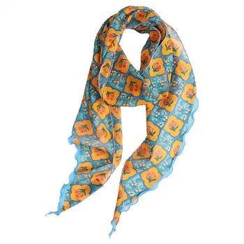 Retro long silk narrow scarf for women spring and autumn new style