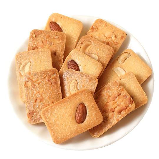 坚果芙饼干巴旦木椰片芙脆曲奇单独小包装干酪蛋糕网红休闲小零食