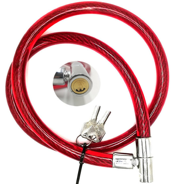 Premium steel cable lock glass door bicycle safety guard