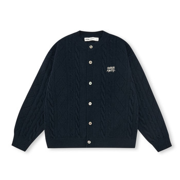 Fpa cable tie round neck cardigan sweater spring national fashion brand trend loose couple wear college style casual sweater Fpa cable tie round neck cardigan sweater spring national fashion brand trend loose couple wear college style casual sweater