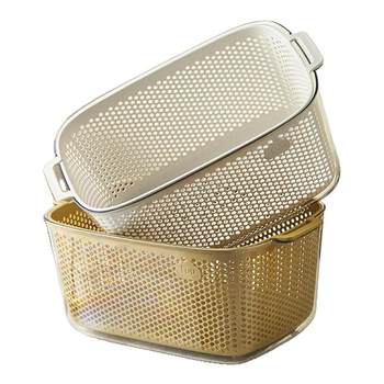 Thickened double-layer drain basket plastic vegetable wash basket washing basin storage fruit and fruit basket multi-function kitchen household style