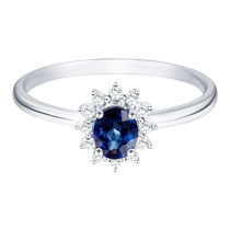 Caibai Jewelry 18k gold sapphire ring classic and elegant sunflower sapphire diamond ring ring for women