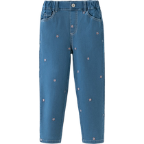 (Same style in the mall) David Bella childrens jeans 2024 girls new autumn trousers medium and large childrens trousers