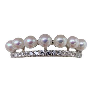 <like a shadow> seiko sterling silver double row ultra-bright mini natural small pearl ring ring exquisite and versatile high-end
