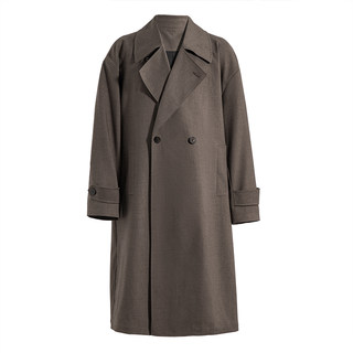 Sea highway high-intelligence wool blended windbreaker men's autumn mid-length silhouette relaxed casual commuter coat