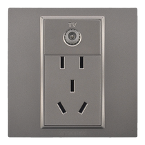 Model 86 concealed home TV with three-hole power socket gray cable TV five-hole socket panel