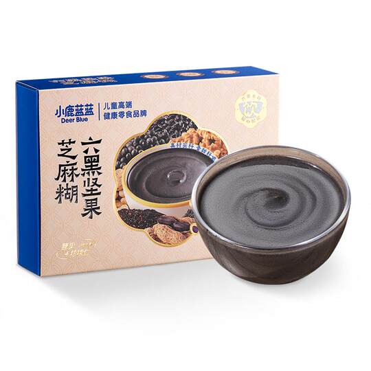 小鹿蓝蓝特添益生元冲调营养早餐代餐即食六黑黑芝麻糊儿童零食
