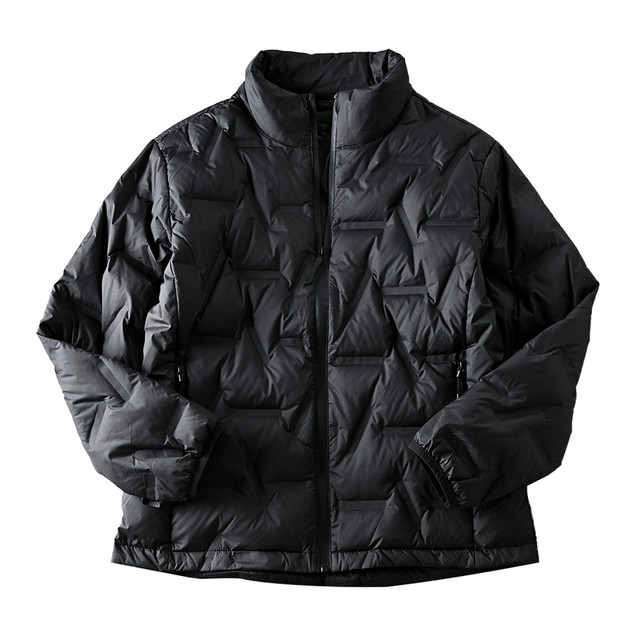 Laminated compartment locking American style outdoor 90 white duck down windproof and water repellent lightweight warm stand collar down jacket