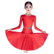 Oope dance with 2022 autumn and winter new long-sleeved childrens Latin dance professional competition uniforms regulations for girls