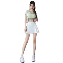 Yoga wear short skirt womens summer running sports suit anti-exposure skirt pants badminton tennis skirt quick-drying fitness clothes