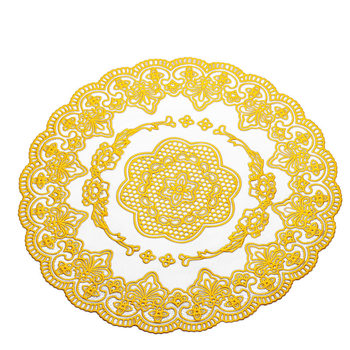 European gold stamping placemat premium round non-slip tray pad