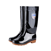 Bottes de pluie dhiver pour hommes avec velours de coton semelles tendineuses antidérapantes bottes industrielles et minières bottes de pluie chaudes en coton bottes chaudes mi-longues à la mode pour la cuisine