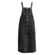 Fat mm age-reducing denim suspender dress 2023 new plus size loose and versatile breasted suspender long skirt trendy skirt