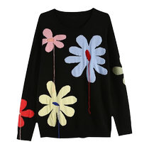 Wujijia plus size womens clothing for fat girls trendy and cool personality round neck sweaters winter sweaters for fat girls