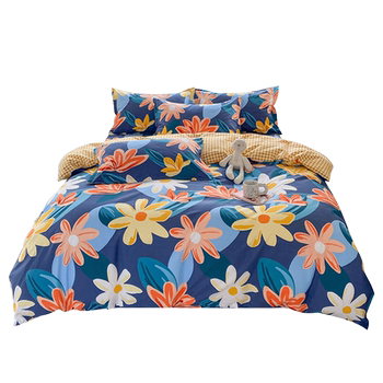 100% cotton brushed four-piece set, skin-friendly, warm and non-pilling