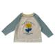 100% pure cotton children's long-sleeved T-shirt base shirt for spring cartoon patch boys and girls color combination cute fashionable top
