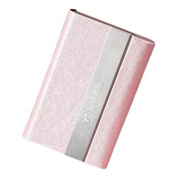 Business card box, women's metal business card holder, large-capacity bank credit card bag, men's and women's high-end desktop carry-on business storage box, corporate office, free custom engraving