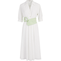 ELLASSAY spring and summer new style gentle white shirt dress for women EWF342Y06100