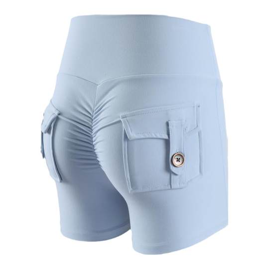 Pfirsichfarbene Mitaogirl-Fitnesshose mit hoher Taille und hüfthebendem Hintern