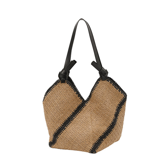 Spring resort style woven large capacity handbag