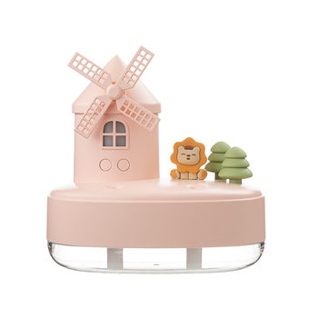 Windmill Music Box Humidifier Cute Mini Cute Pet Double Nozzle Girlfriend Best Friend Birthday Gift Night Light Humidifier