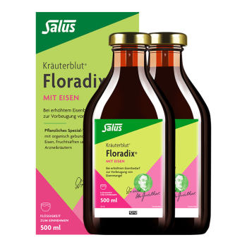 Floradix ເຍຍລະມັນສະບັບສີຂຽວຂອງທາດເຫຼັກອາຫານໂພຊະນາການ