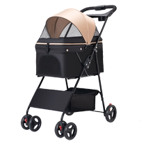 Pet stroller dog stroller lightweight foldable detachable Teddy Bichon transport stroller cat stroller when going out