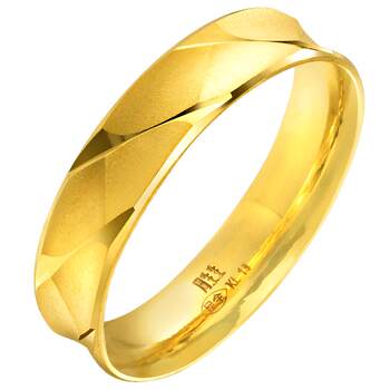 Christmas gift chow sang sang gold ring men's plain ring anniversary couple's ring pure gold 78206r priced