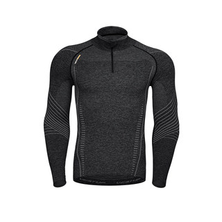 Vest Up【ULTRA无缝显大长袖】半门襟纹理感运动服弹力透气圆领T