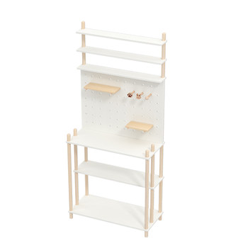 Balcony flower stand with hole board wooden floor-standing plant storage rack balcony green plant display rack hole board storage rack