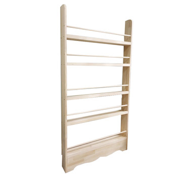 Solid wood eco-friendly white punch-free large-capacity bookshelf