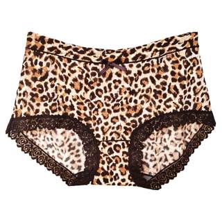 3条装彩田内裤女高腰大码冰丝印花平脚石墨烯包臀蕾丝边收腹干爽