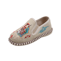 Childrens embroidered shoes Chinese style ancient costume breathable Hanfu performance shoes ethnic style boys old Beijing handmade cloth shoes