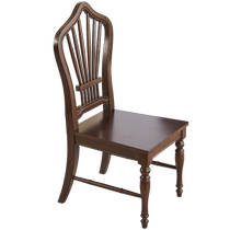 American retro solid wood dining chair simple office chair leisure chair environmentally friendly water-based paint restaurant furniture Xihe Furniture