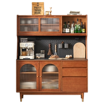 Original original vegetarian solid wood dining side cabinets French style retro style kitchen lockers Home leaning against wall containing cabinet N3141
