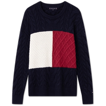 Tommy24 new autumn and winter same style wool blend heavy industry cable texture loose knitted sweater for men and women 36546