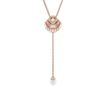 (Chinese Valentines Day gift) Swarovski Idyllia Y-shaped shell necklace womens clavicle chain pendant jewelry